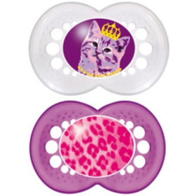 Sucette + 18 mois Silicone Anatomique Animaux Motifs Aléatoires - Lot de 2 sucettes 