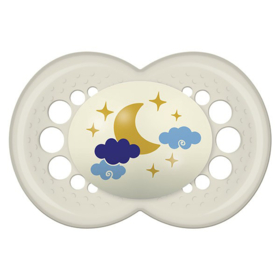 Sucette + 18 mois Silicone Anatomique Phosphorescente Mixte Motifs Aléatoires - Lot de 2 sucettes 