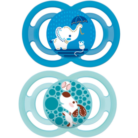 Sucette + 18 mois Silicone Perfect Motifs Aléatoires - Lot de 2 sucettes 