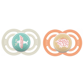 Sucette + 18 mois Silicone Perfect Motifs Aléatoires - Lot de 2 sucettes 