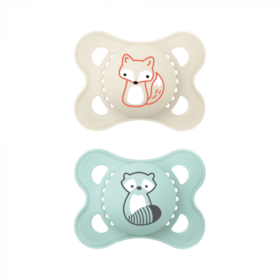 Sucette 2-6 mois Silicone Original Couleur de la Nature mat motif aléatoire - lot de 2 sucettes