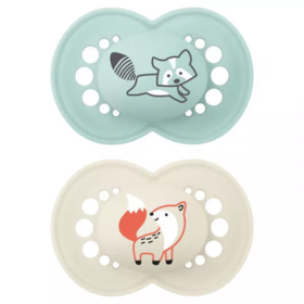 Sucette + 6 mois Silicone Original Couleur de la Nature mat motif aléatoire - Lot de 2 sucettes
