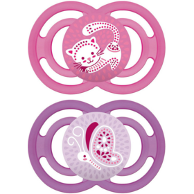 Sucette + 6 mois Silicone Perfect Motifs Aléatoires - Lot de 2 sucettes 