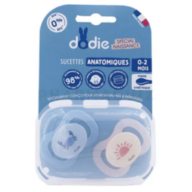 Sucettes 0-2 mois Silicones Anatomiques Motif Crabe Soleil - Lot de 2 Sucettes