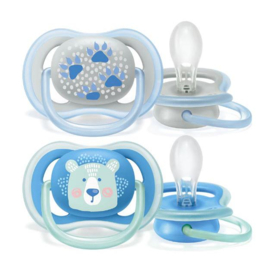 Sucettes 6-18 mois Orthodontique Ultra Air Motifs Garçon - Lot de 2 sucettes	