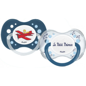 Sucettes Anatomiques +18 mois - Petit Prince + Avion Motifs Aléatoires - Lot de 2 sucettes