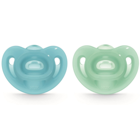 Sucettes Silicone Sensitive Garçon 0-6 mois - Lot de 2 sucettes