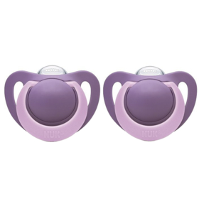 Sucettes Silicone Taille 2 Genius Fille Motifs Aléatoires - Lot de 2 sucettes