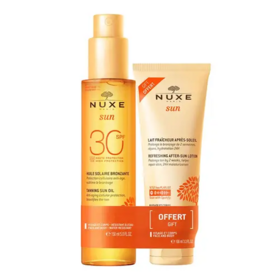 Nuxe Sun Huile bronzante haute protection SPF30 150ml + Lait fraicheur après-soleil 100ml