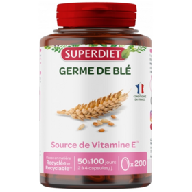 Superdiet Germes de Blé Vitamine E 200 capsules