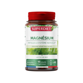 Superdiet Magnésium Laitue de mer BIO 45 gélules - Fatigue et système nérveux