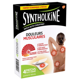 SyntholKiné patch auto-chauffant petit format douleurs musculaires x4 patchs – Chaleur apaisante, soulagement ciblé & récupération avancée