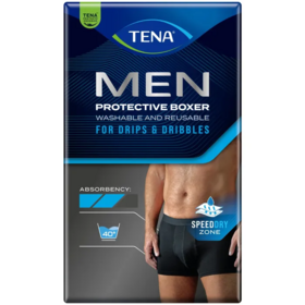 Tena Men Protective Boxer lavable incontinence homme noir taille M — 1 boxer réutilisable 100 lavages