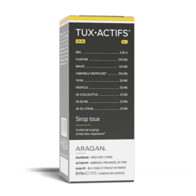 TuxActifs Aragan sirop toux 125 ml – Toux sèche et grasse dès 12 ans