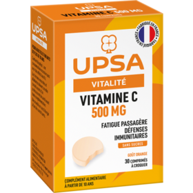 Vitamine C 500 mg Goût Orange  Sans Sucre 30 Comprimés