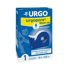 Urgo Urgopore Géant sparadrap 12m x 2,5cm — fixation peaux sensibles