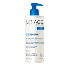 Uriage Derm-Phy Crème Lavante 1 L – Peaux sensibles et sèches, visage, corps et cheveux