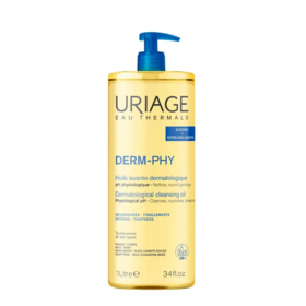 Uriage Derm-Phy Huile Lavante 1 L – Peaux sensibles et sèches, toute la famille