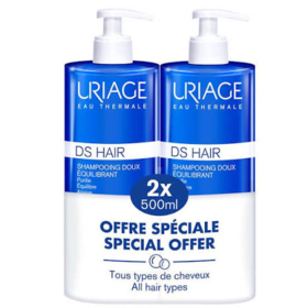 Uriage DS Hair Shampooing doux équilibrant duo 2 x 500 ml – cuir chevelu sensible