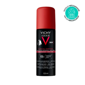 Vichy Homme Anti-Transpirant Extrême 96h 125 ml – Déodorant spray haute efficacité transpiration intense