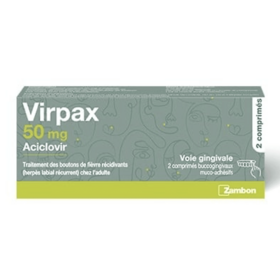 Virpax Bouton de fièvre 2 comprimés – Traitement rapide de l’herpès labial