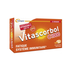 Vitascorbol Vitamine C1000 20 comprimés à croquer – Énergie & Défenses naturelles