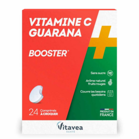 Vitavea Santé Vitamine C + Guarana Booster énergie & vitalité au quotidien 24 comprimes a croquer