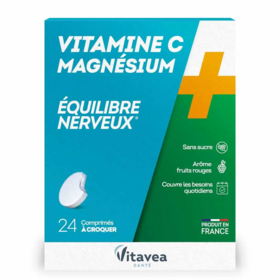 Vitavea Vitamine C + Magnésium Équilibre nerveux & réduction de la fatigue 24 Comprimés