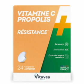 Vitavea Santé Vitamine C + Propolis Défenses immunitaires & résistance naturelle 24 comprimes a croquer