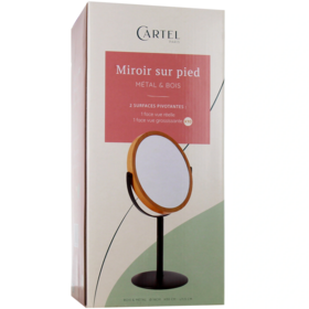 Vitry Miroir sur pied fini métal & bois – miroir grossissant beauté