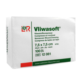 Vliwasoft - Compresse Non tissée Non Stérile 7.5 x 7.5 cm - Boîte de 100
