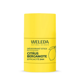 Weleda Déodorant stick rechargeable citrus bergamote 50 g – déodorant naturel fraîcheur 24h