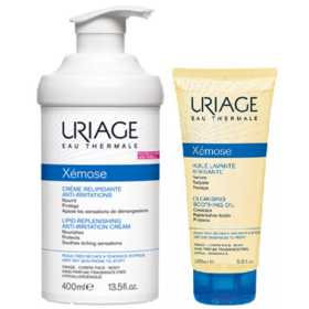 XÉMOSE - Crème Relipidante Anti-Irritations 400 ml + Huile Lavante 200 ml Offerte