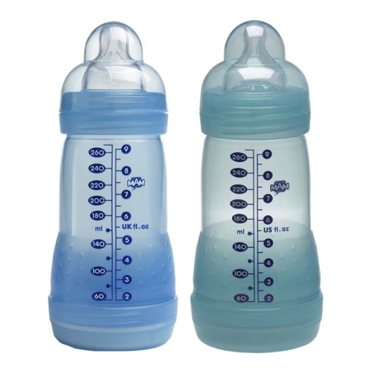 1er AGE - Biberon Anti-Colique Décor Bleu - Lot de 2 x 260 ml
