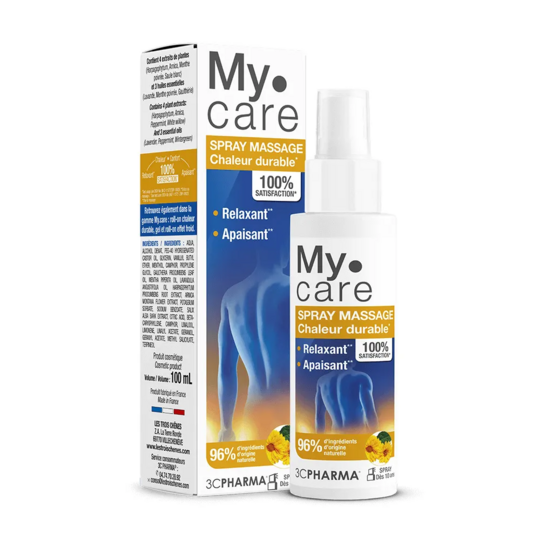 3C Pharma My.Care spray massage chaleur durable 100ml – apaisement et relaxation musculaire