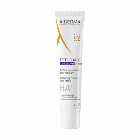 A-Derma Epitheliale A.H Crème réparatrice protectrice ultra SPF 50+ 40 ml – Réparation cutanée et protection solaire