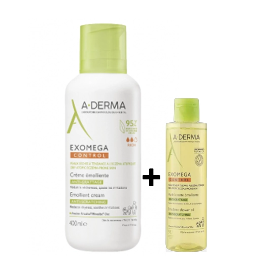 A-Derma Exomega Baume 400 ml + Huile Exomega 100 ml offerte – Peau sèche, atopique & anti-grattage