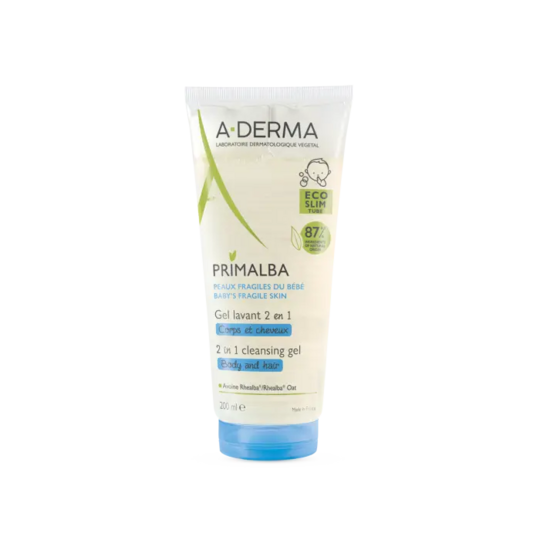 A-Derma Primalba Gel Lavant Douceur Bébé 2 en 1 Corps et Cheveux 200 ml