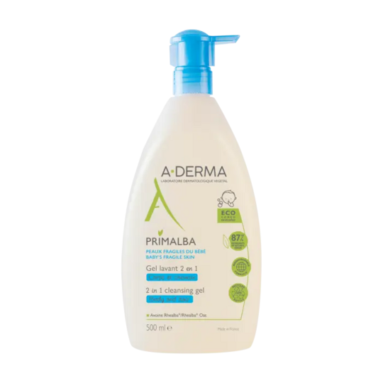 A-Derma Primalba Gel lavant 2 en 1 bébé corps et cheveux 500 ml