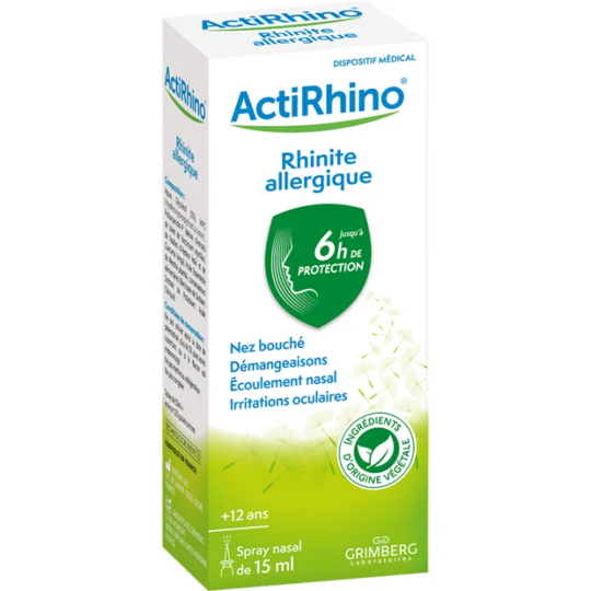 Actirhino Rhinite Allergique Spray Nasal 15 ml - nez bouché, éternuements et rhinite allergique