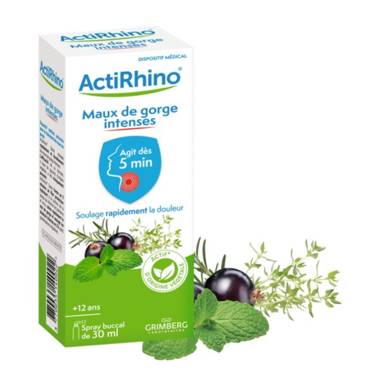 ActiRhino Spray buccal Maux de gorge intenses 30 ml – Gorge irritée et douleur intense