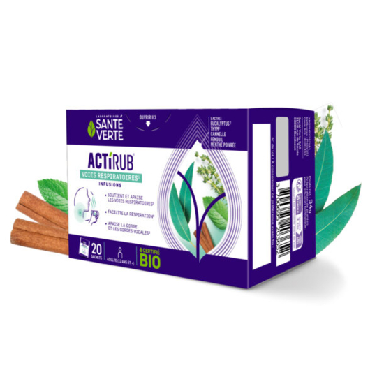 Santé Verte ActiRub Infusions Bio 20 sachets infusion respiratoire & confort hivernal