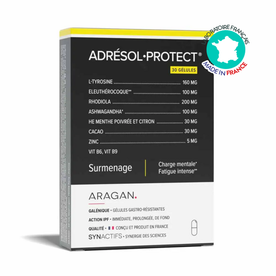 Adrésol Protect Surmenage Aragan 30 gélules – Charge mentale, stress et fatigue intense