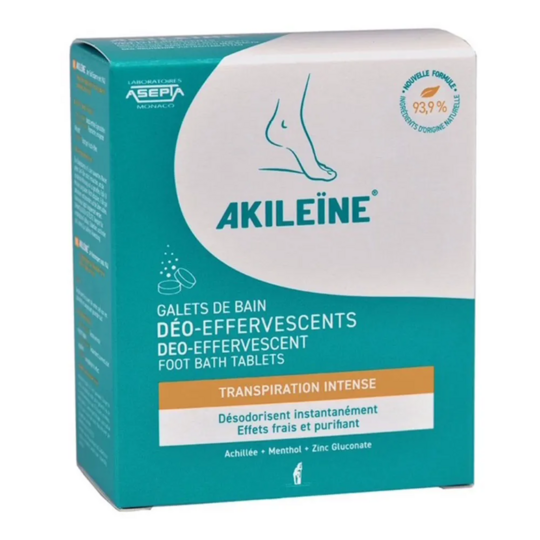 Asepta Akileine galets de bain déo effervescents 6x12g — soin pieds antibactérien