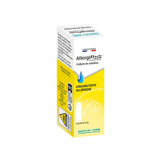 Bausch & Lomb Allergiflash Collyre 0,05 % – Solution ophtalmique antihistaminique (5 ml / unidoses)