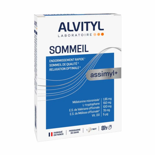 Alvityl Assimyl+ sommeil endormissement rapide 30 comprimés — complément alimentaire mélatonine et l-tryptophane