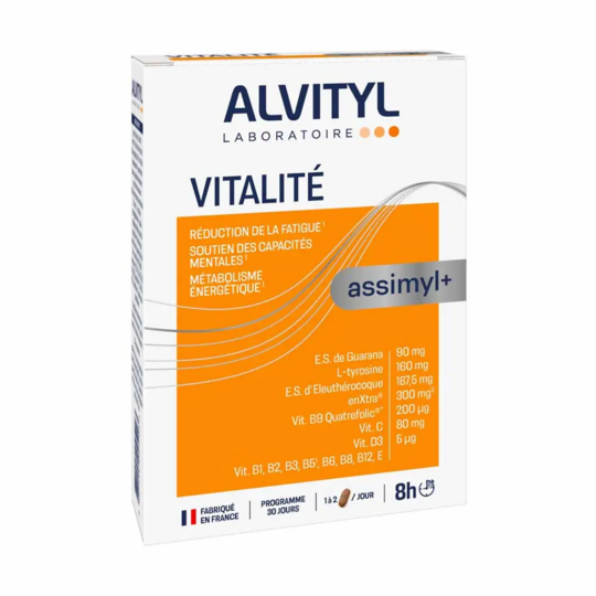 Alvityl Assimyl+ vitalité énergie 30 comprimés — complément alimentaire anti-fatigue et performances intellectuelles