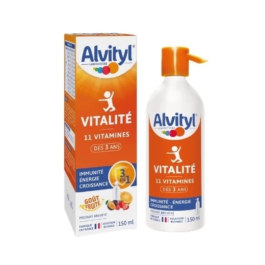 Alvityl Vitalité Solution Buvable Multivitaminée 150 ml – Fatigue et vitalité, dès 3 ans