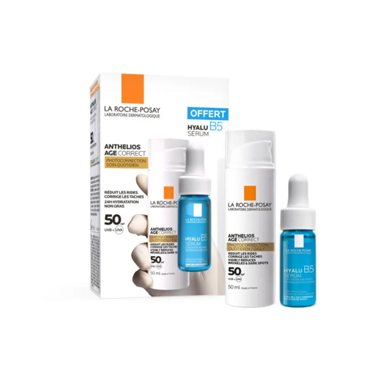 La Roche Posay Anthelios Age Correct Crème Solaire Visage 50ml  + Sérum Hyalu B5 10ml