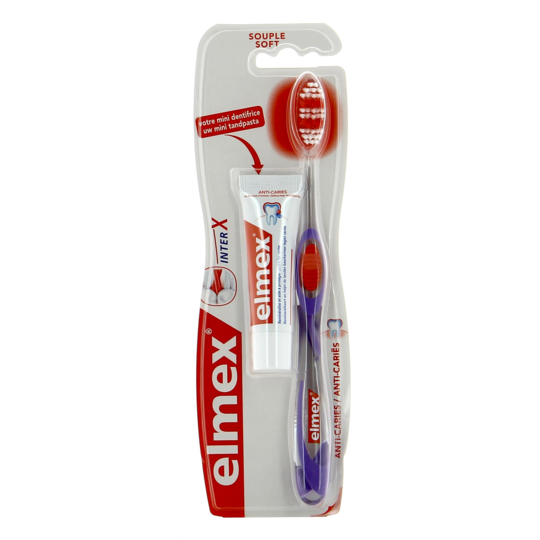 ANTI-CARIES - Brosse à dents Inter X Souple + Mini-Dentifrice Offerte